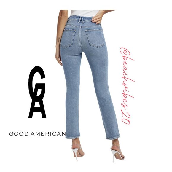 *GOOD AMERICAN Good Legs Indigo Straight Jean O-28 - Picture 2 of 12